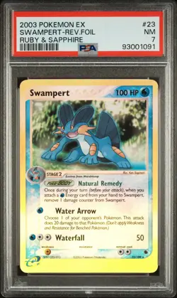 2003 Pokemon EX Swampert Reverse Foil Ruby & Sapphire PSA 7 - Image 1