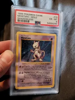 1999 Pokemon Base Set Shadowless Mewtwo Holo 10/102 PSA 6 - Image 1