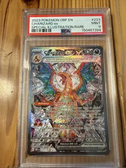 Charizard EX 2023 Pokemon Obsidian Flames #223 Special Illustration Rare PSA 9 - Image 2