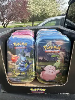 Pokemon Ascended Hero’s Mini Tin Display 10 tins sealed - Image 1