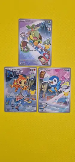 Pokemon TCG First Partner Series 1 Turtwig, Chimchar, Piplup Promos #40, 41 & 42 - Image 1