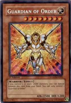 Yugioh Light of Destruction Guardian of Order LODT-EN000 Rare 1st Edition - Image 1