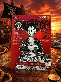 🔥🏴‍☠ ONE PIECE MONKEY D. LUFFY MAGAZINE PROMO HOLO – ST21-014 SR 🏴‍☠🔥 - Image 1