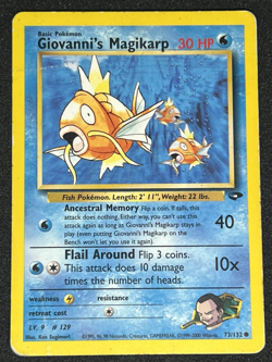 Giovanni's Magikarp 73/132 WOTC Gym Challenge Non-Holo Common Pokemon Card HP - Image 1