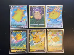 6 Pokemon Celebrations Pikachu Cards V and VMAX Surfing & Flying 005/025 SWSH143 - Image 1