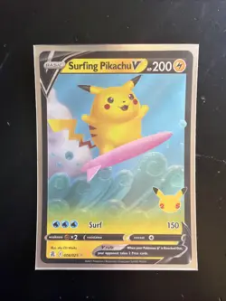 6 Pokemon Celebrations Pikachu Cards V and VMAX Surfing & Flying 005/025 SWSH143 - Image 3