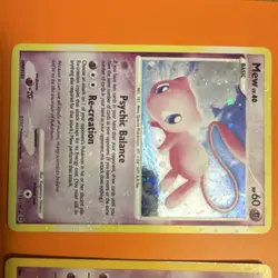 Pokemon Mew & Mewtwo Holo Basic Cards DPBP#182/Base Set 15/132 10/102 2007 Lot - Image 2