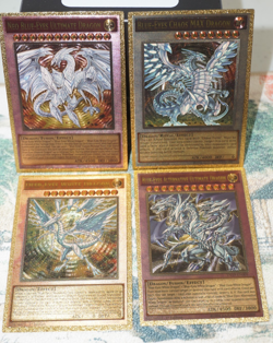 Yugioh Custom Gold Foil Cards Oricas Neo Blue Eyes Ultimate Chaos Max Dragon Set - Image 1