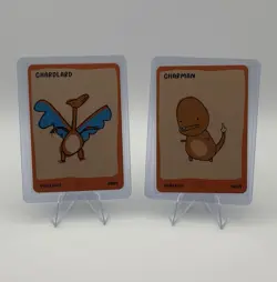 Pokenots 0006 Chardlard/Charizard Parody Pokemon Card + Charman 0004 Parody Card - Image 1