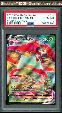 PSA 10 ⭐ Pokemon Orbeetle VMAX 021 Vivid Voltage Full Art Graded Card - Image 1