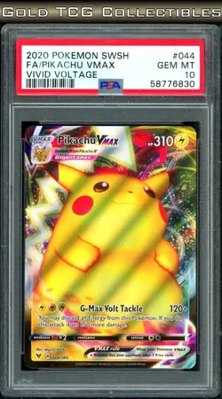 PSA 10 ⭐ Pokemon Pikachu VMAX 044 Vivid Voltage Full Art Graded Card - Image 1
