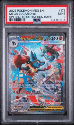 Pokemon 2025 Mega Lucario ex 179/132 SIR Mega Evolution MINT PSA 9 - Image 1