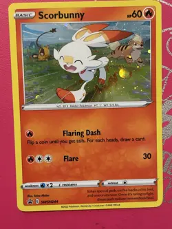 Pokemon Lost Origin Scorbunny SWSH244 Black Star Promo Cosmos Holo NM Pack Fresh - Image 1