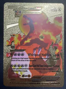 Pokemon Charizard VMAX Gigantamax 330hp Gold Foil Fan Art Collector Card TCG - Image 1
