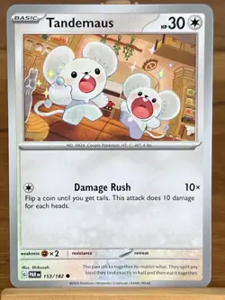 Pokemon TCG Tandemaus 153/182 Paradox Rift Common - Image 1