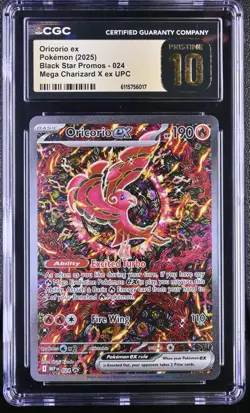 Pokemon TCG Oricorio Ex Mega Charizard UPC Black Star Promos 024 CGC 10 Pristine - Image 1