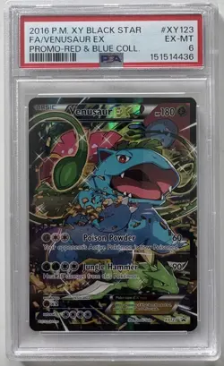 2016 POKEMON XY BLACK STAR PROMO FULL ART/VENUSAUR EX PSA 6 - Image 1