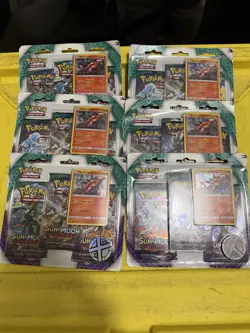 LOT of 6 2017 Pokemon Sun & Moon Guardians Rising 3-Pack Blister - Image 1