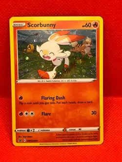 Pokemon Tcg Scorbunny SWSH244 Cosmos Holo Black Star Promo - Image 1