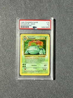 1999 POKEMON GAME #15 VENUSAUR - HOLO SHADOWLESS PSA 5 EX - Image 1