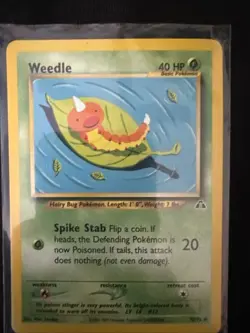Pokemon TCG Weedle Card 70/75 Common Unlimited Neo Discovery - Image 1