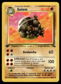 1999 Classic - Fossil 1st First Edition UNplayed Golem #36 - Image 1