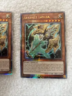 Artifact Lancea Quarter Century Secret Rare Card RA01-EN006 Yu-Gi-Oh x3 Playset - Image 4
