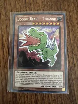 Yugioh Doodle Beast - Tyranno BLCR-EN033 Secret Rare 1st Ed - NM Card - Image 1