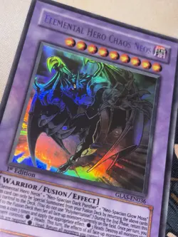 Elemental Hero Chaos Neos GLAS-EN036 1st Edition Ghost Rare Yu-Gi-Oh! NM+ - Image 5