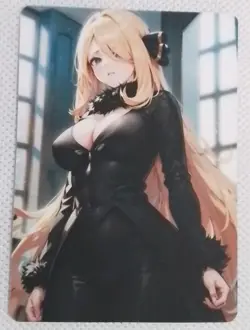 Cynthia Pokemon Lewd Anime Doujin Waifu Double Sided Card AGC CCG - Image 1