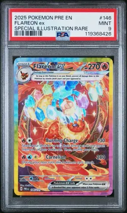 Flareon EX 146/131 PSA 9 Mint 2025 Prismatic Evolutions SIR Holo Card Pokemon - Image 1