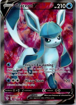 Glaceon V - 174/203 - Pokemon Evolving Skies Sword & Shield Full Art Card NM - Image 1