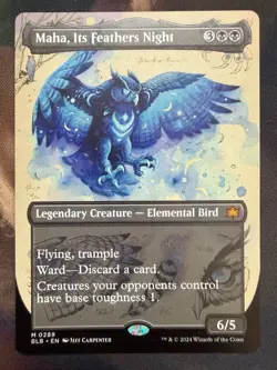 Maha, Its Feathers Night (Borderless) Bloomburrow Regular MTG NM - Image 1