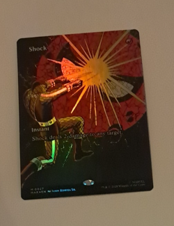 Shock Borderless Comic Poster FOIL NM Marvel Spiderman MTG MAGIC THE GATHERING - Image 1