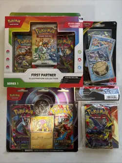 Pokemon TCG First Partner Mega Evo Phantasmal Flames Perfect Order Sealed Bundle - Image 1