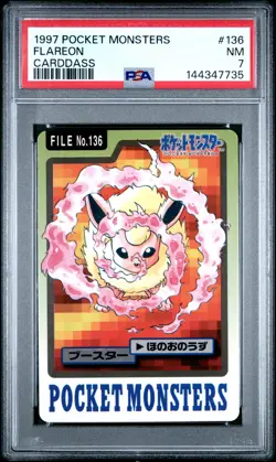 1997 POCKET MONSTERS CARDDASS #136 FLAREON PSA 7 - Image 1
