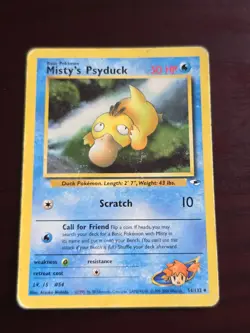 Pokemon Misty's Psyduck 54/132 Gym Hereos Set Moderate Play - Image 1