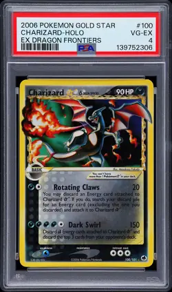 2006 POKEMON EX DRAGON FRONTIERS GOLD STAR #100 CHARIZARD-HOLO PSA 4 - Image 1