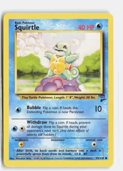 Squirtle 93/130 Base Set 2 Common Pokemon MP - Image 1