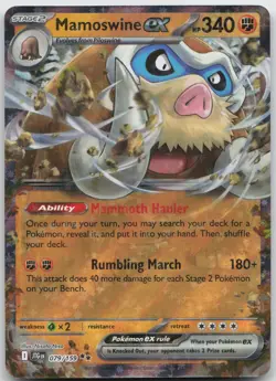 MAMOSWINE EX 079/159 DOUBLE RARE JOURNEY TOGETHER POKEMON HOLO NM - Image 1