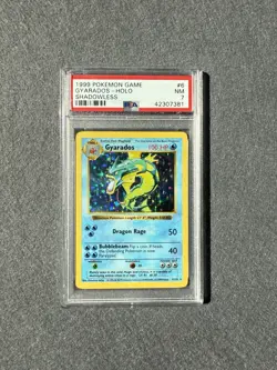 1999 POKEMON GAME SHADOWLESS #6 GYARADOS-HOLO PSA 7 - Image 1