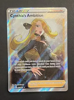 Pokemon Cynthia’s Ambition 169/172 Full Art Trainer Brilliant Stars NM - Image 1
