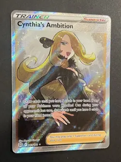 Pokemon Cynthia’s Ambition 169/172 Full Art Trainer Brilliant Stars NM - Image 3