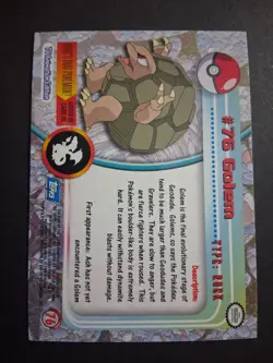 LP #76 Golem Pokemon 1999 Topps TV Animation Edition Series 1 Blue Logo - Image 2