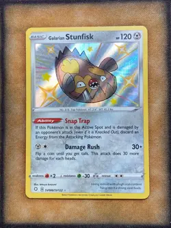 Pokemon Galarian Stunfisk SV088/SV122 Shining Fates Shiny Vault Shiny Holo NM - Image 1