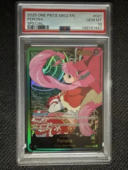 GOLD Perona One Piece 2025 EB02 Anime 25th Special English OP06-021 L PSA 10 GM - Image 1