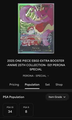 GOLD Perona One Piece 2025 EB02 Anime 25th Special English OP06-021 L PSA 10 GM - Image 2