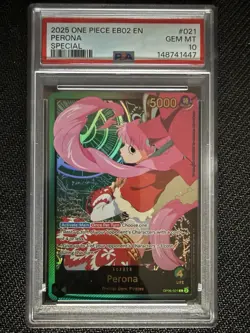GOLD Perona One Piece 2025 EB02 Anime 25th Special English OP06-021 L PSA 10 GM - Image 3