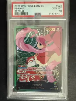 GOLD Perona One Piece 2025 EB02 Anime 25th Special English OP06-021 L PSA 10 GM - Image 5