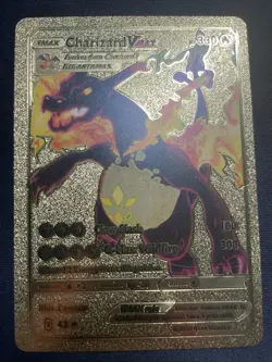 Charizard VMAX Gold Metal Pokemon Display Card HP330 #43 Fan Art NM - Image 1